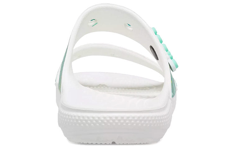 (WMNS) Crocs Classic Tropical Outdoor Flat Heel Sports Slippers White Green 207183-94S
