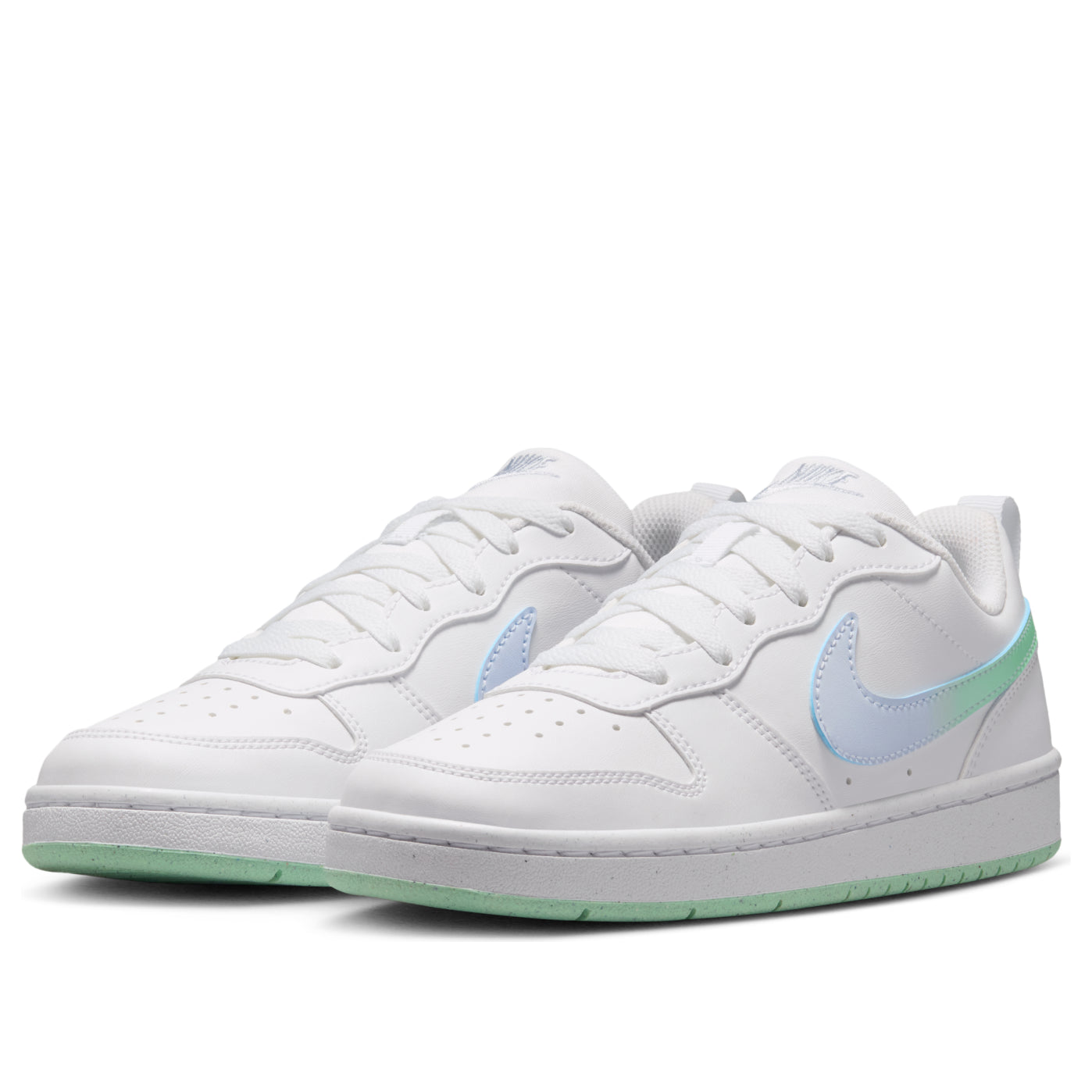 (GS) Nike Court Borough Low 'White Arctic Green Football Grey' IQ6529-100