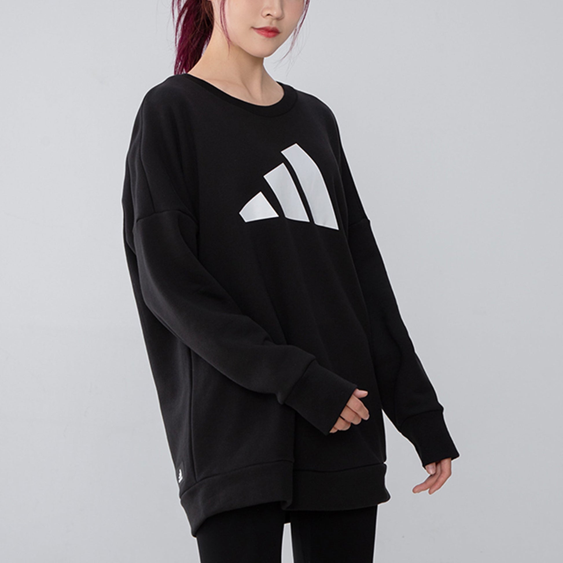 (WMNS) adidas Future Icons Sweatshirt Asia Sizing 'Black White' H57330