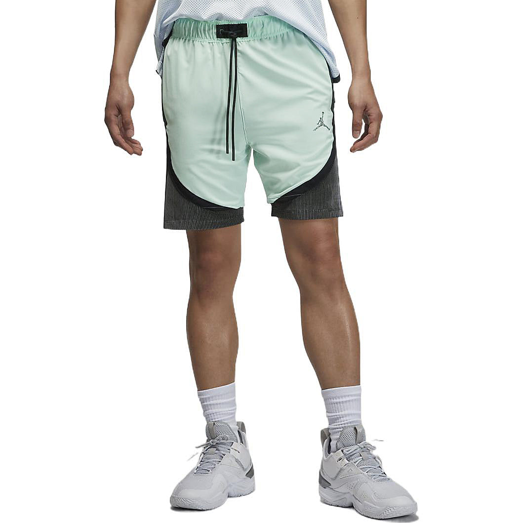 Men's Air Jordan Logo Micro Mark Lacing Colorblock Casual Shorts Mint Green DM1830-379