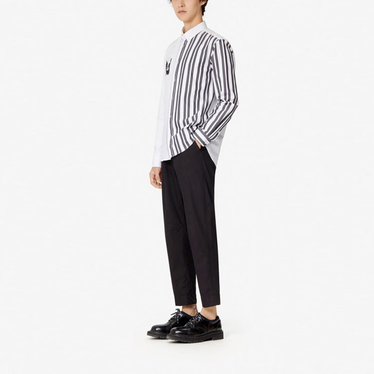 Men's KENZO Character Pattern Long Sleeves White Shirt FA55CH4141LB-01