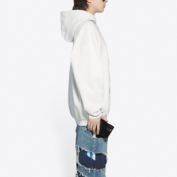 (WMNS) Balenciaga FW21 Political Campaign Printing Hoodie White 578135TKVI99084
