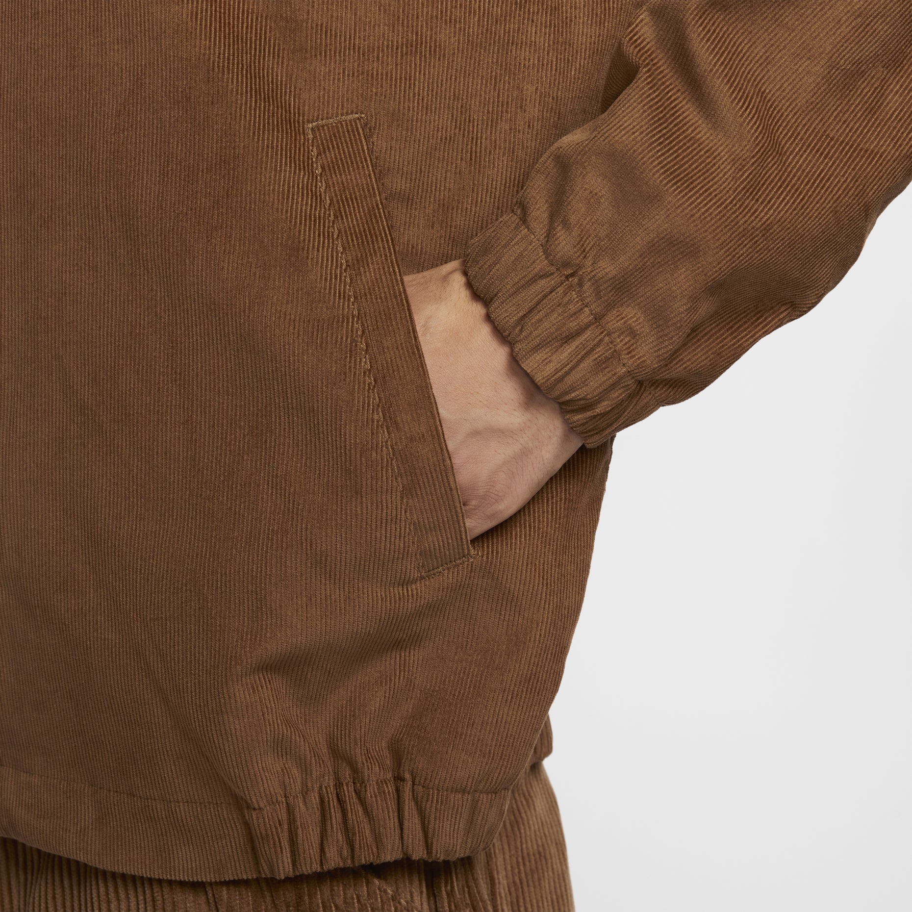Nike Sportswear Club Corduroy Harrington Jacket Asia Sizing 'Light British Tan' FZ0632-281