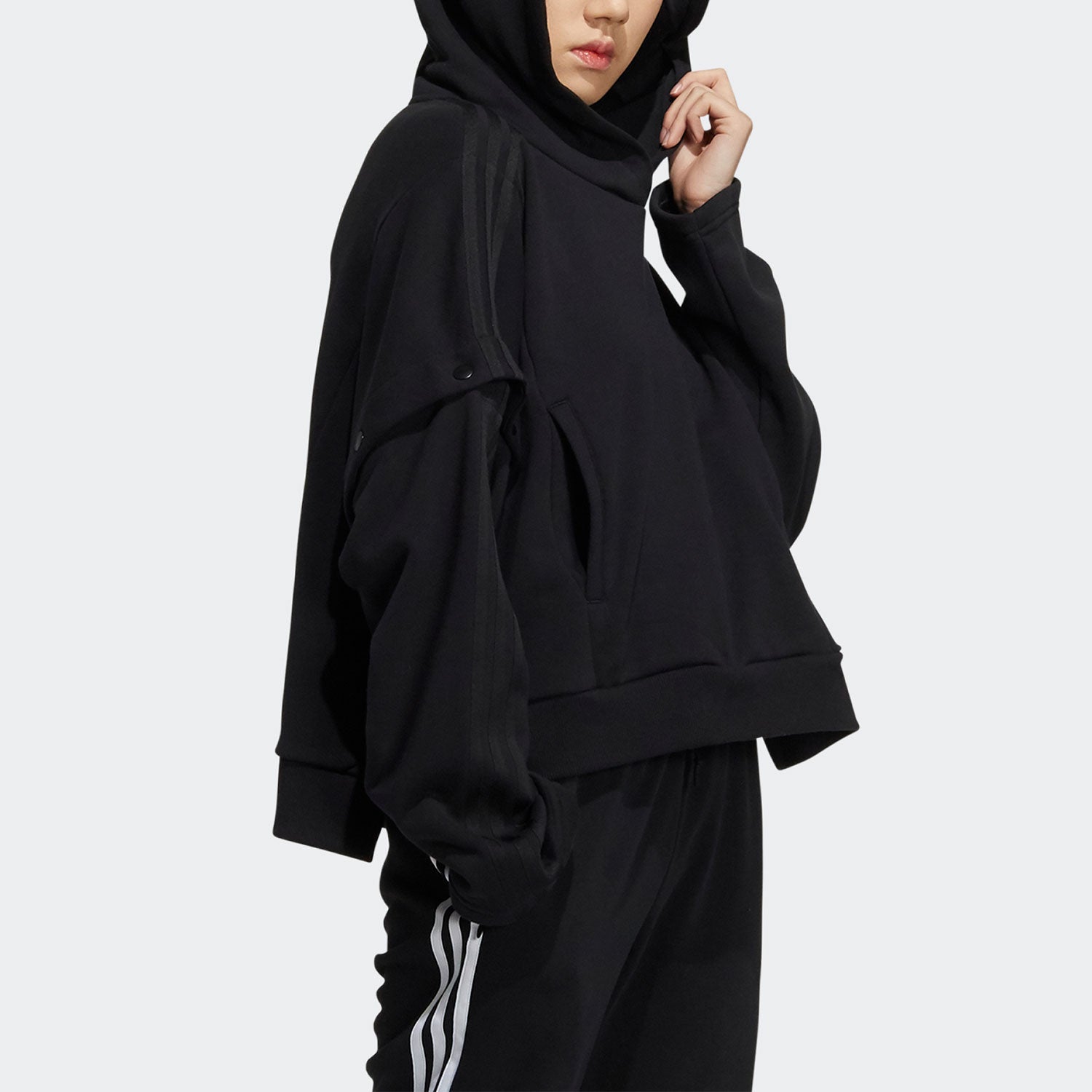 (WMNS) adidas originals Contempo Hoodie 'Black' HC6606