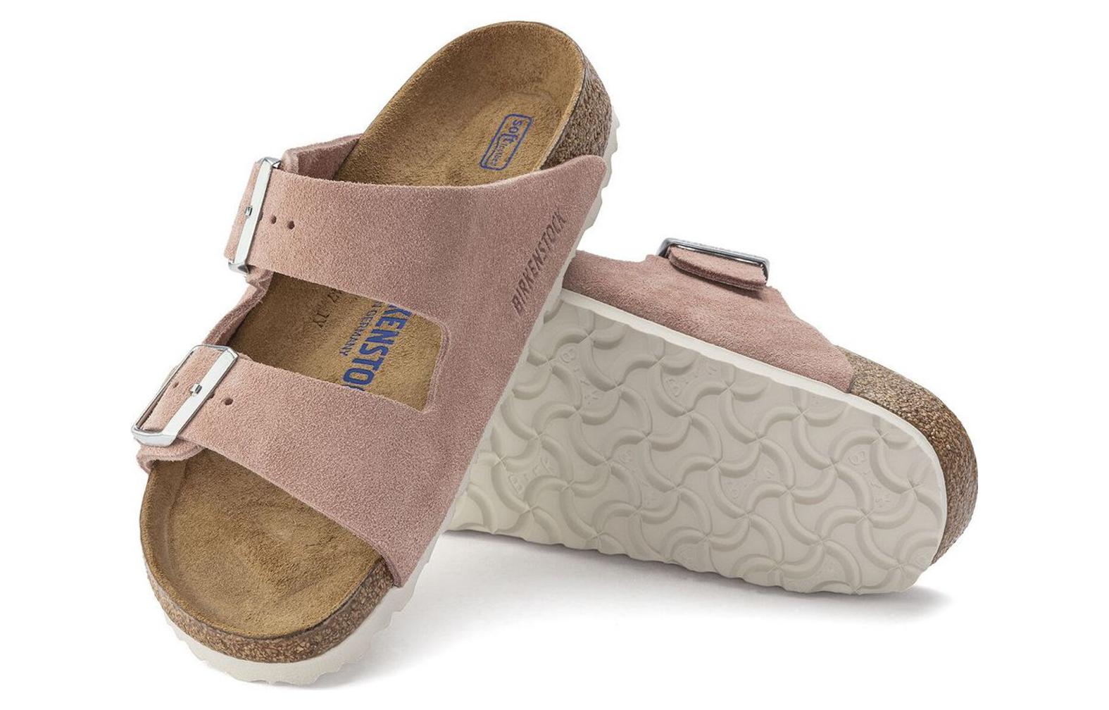 (WMNS) Birkenstock Arizona Soft Footbed Suede Leather Narrow Fit Sandals 'Pink Clay' 1023321