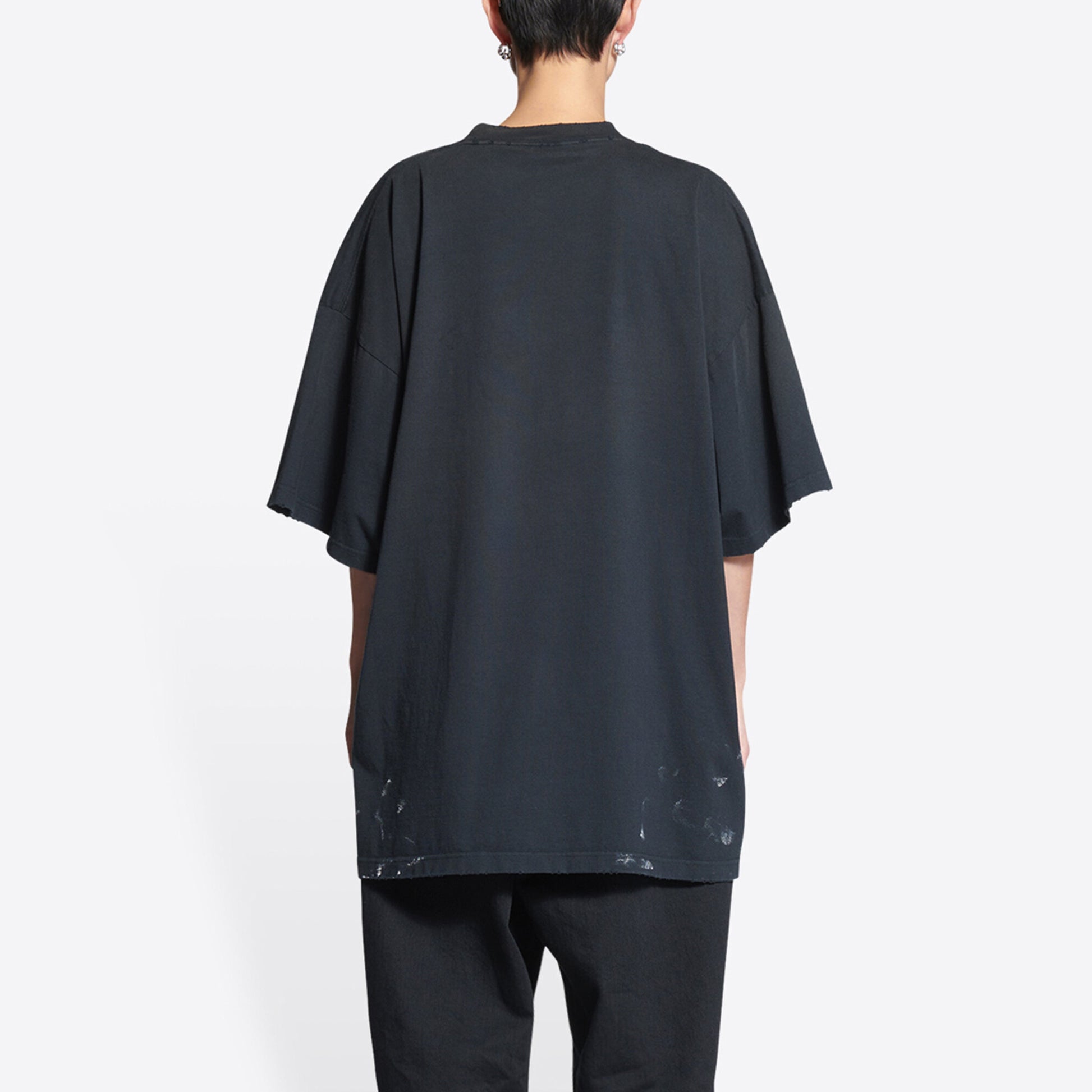 Balenciaga Metallica Short Sleeve T-Shirt Oversized Fit 'Black Orange' 694576TMV880105