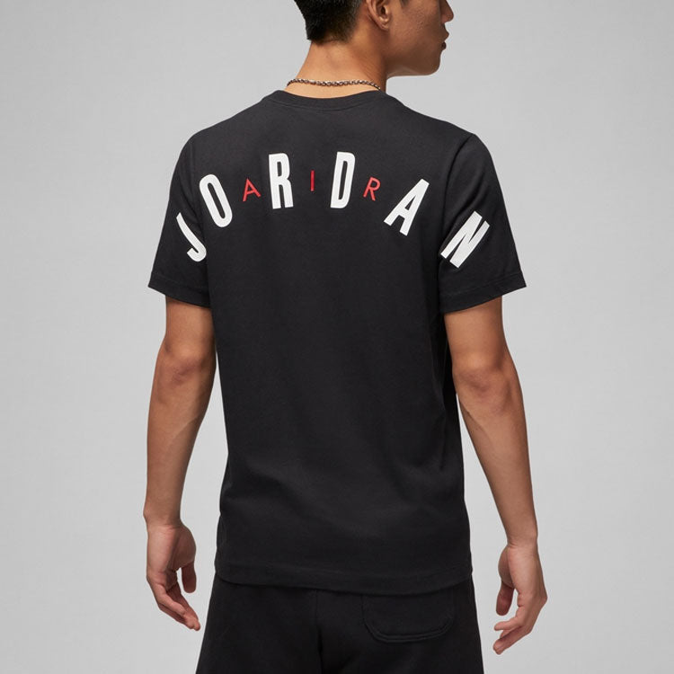 Air Jordan Alphabet Flying Man Logo Printing Round Neck Casual Short Sleeve Black DM1463-010