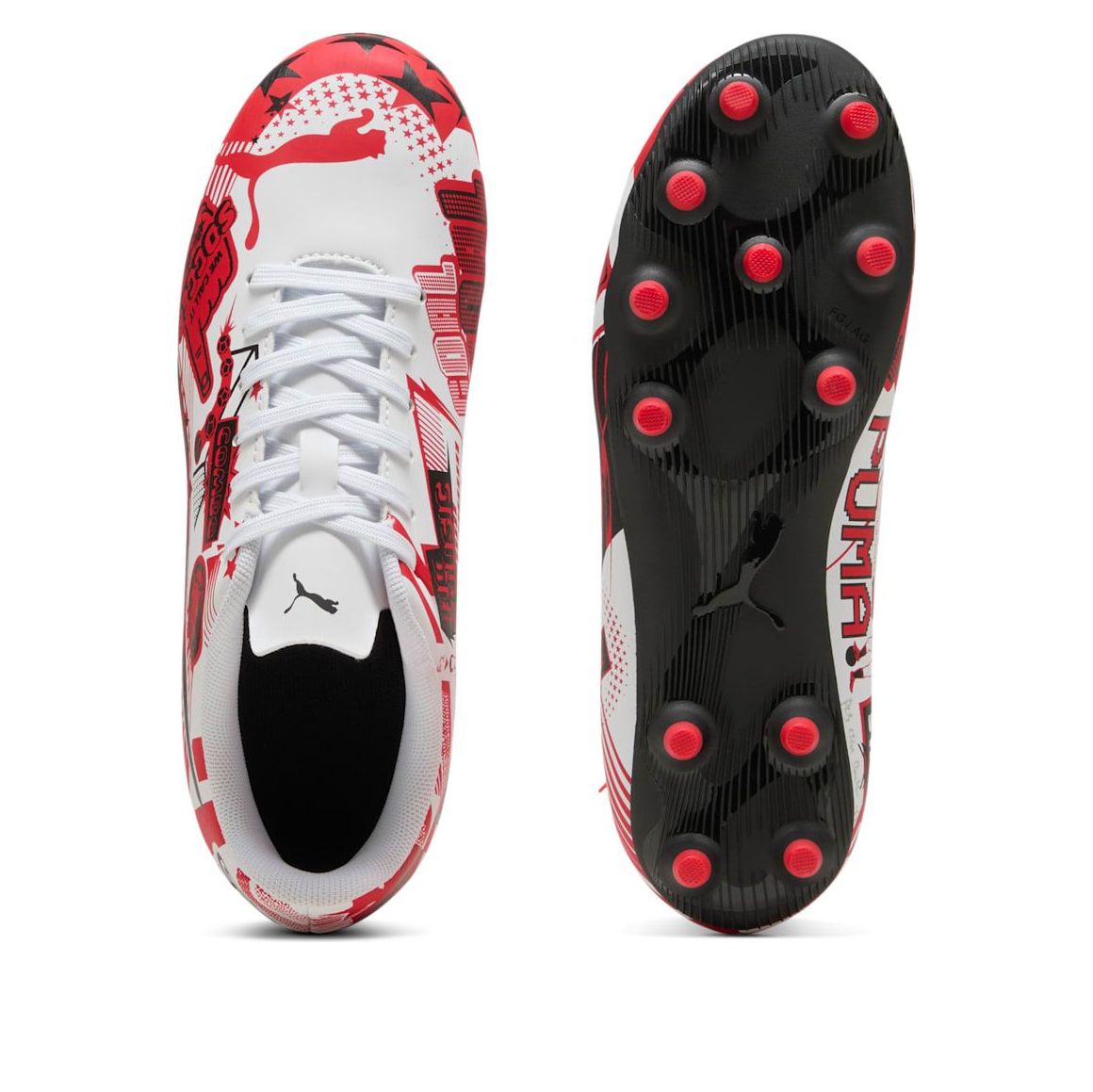 (GS) PUMA x Christian Pulisic Ultra Legacy FG/AG 'Allover Print - White Red Black' 108775-05