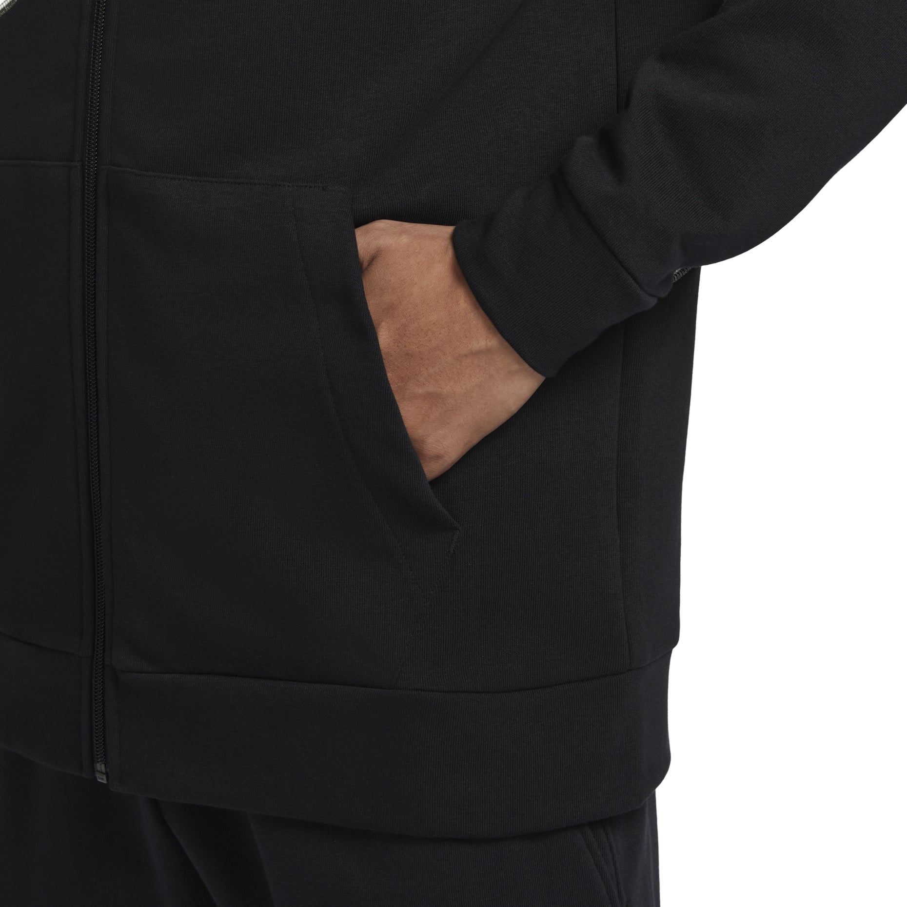 Nike Dri-FIT Fleece Full-Zip Fitness Hoodie 'Black White' FB8576-010