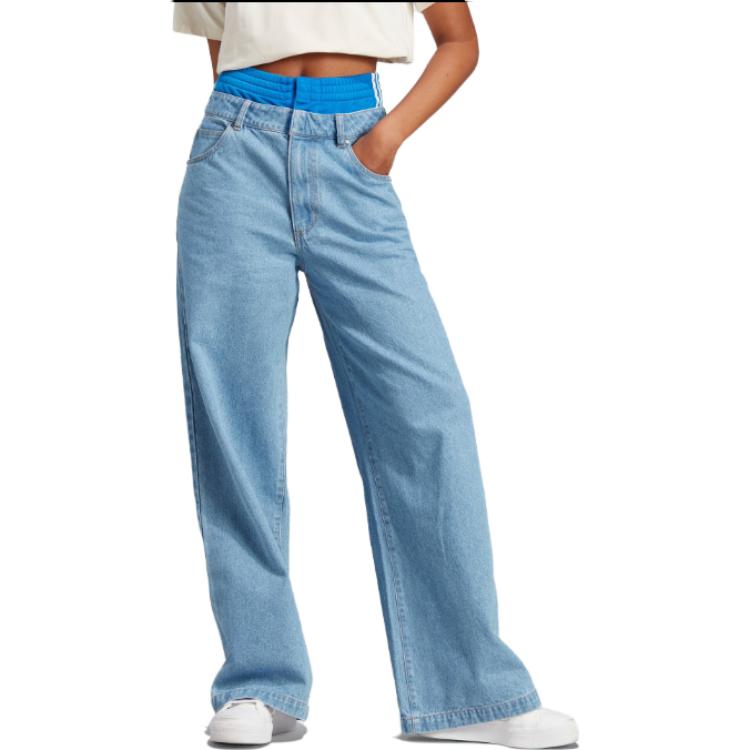(WMNS) adidas Originals X Kseniaschnaider Boxer Short Jeans 'Blue' IN0273