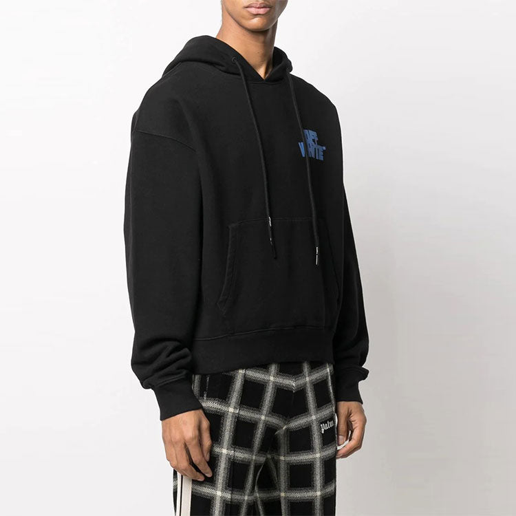 Off-White FW21 Alphabet Printing Pattern hooded Jacket Version Black OMBE001R21FLE0031040-1