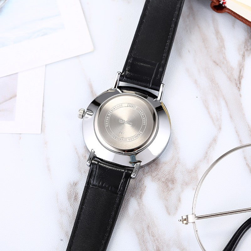 CASIO Leather Band Waterproof Quartz Black Analog LTP-VT01L-1B