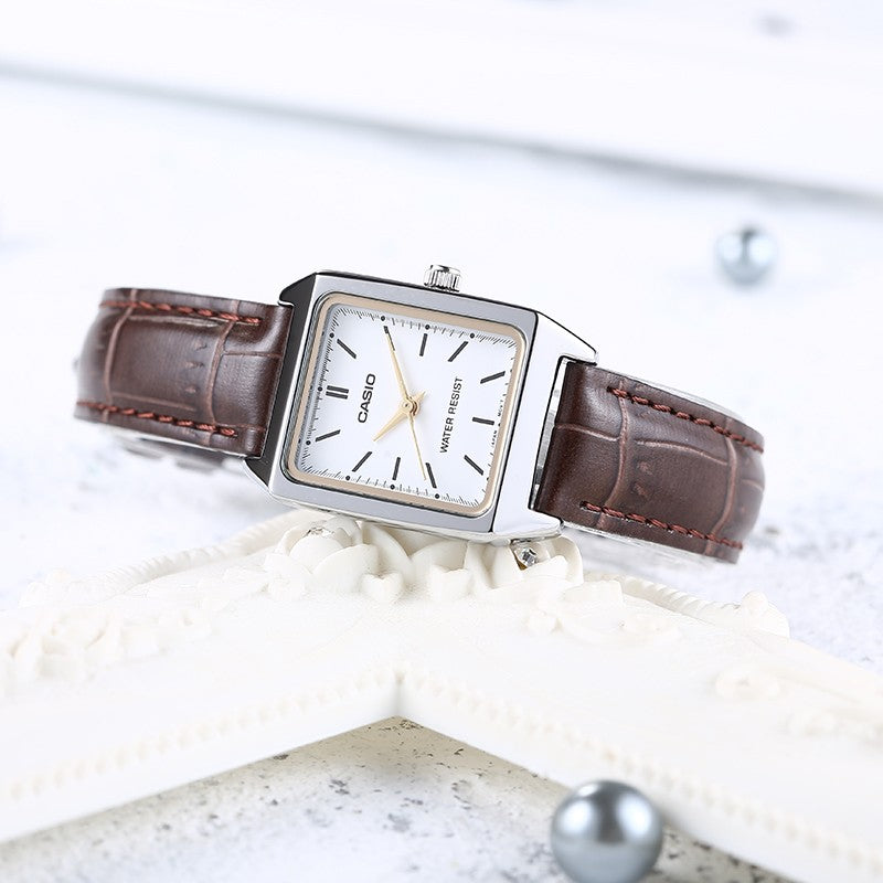 CASIO Female DRESS Japan / South Korea Fashion Quartz Brown Analog LTP-V007L-7E2