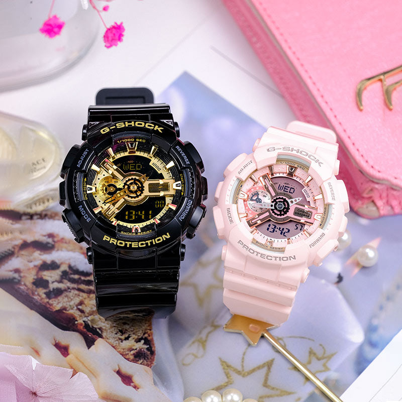 CASIO Baby-G 'Black & Pink Set' GMA-S110MP-4A1PR&GA-110GB-1APR