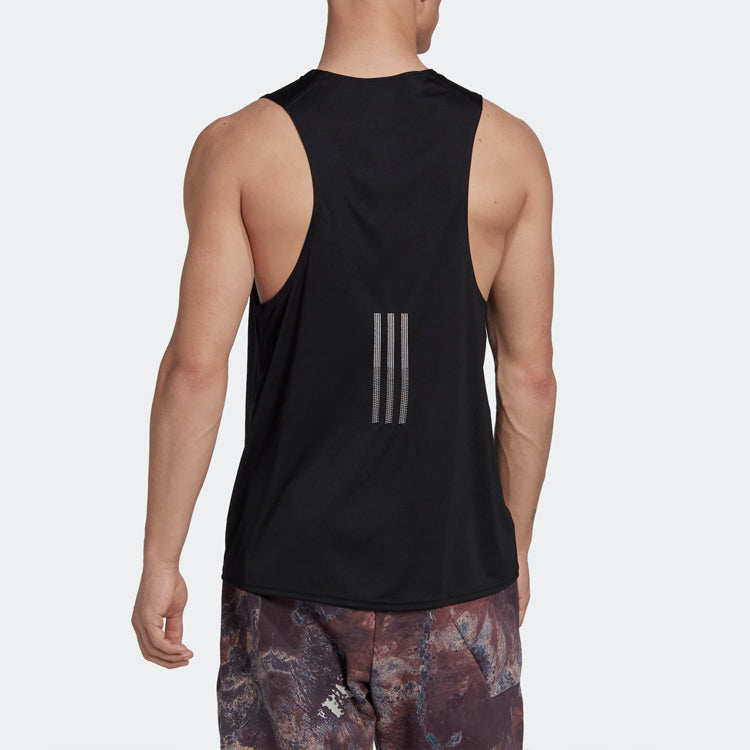 adidas U Prly Slvls T Solid Color Round Neck Loose Sports Vest Unisex Black HK4514