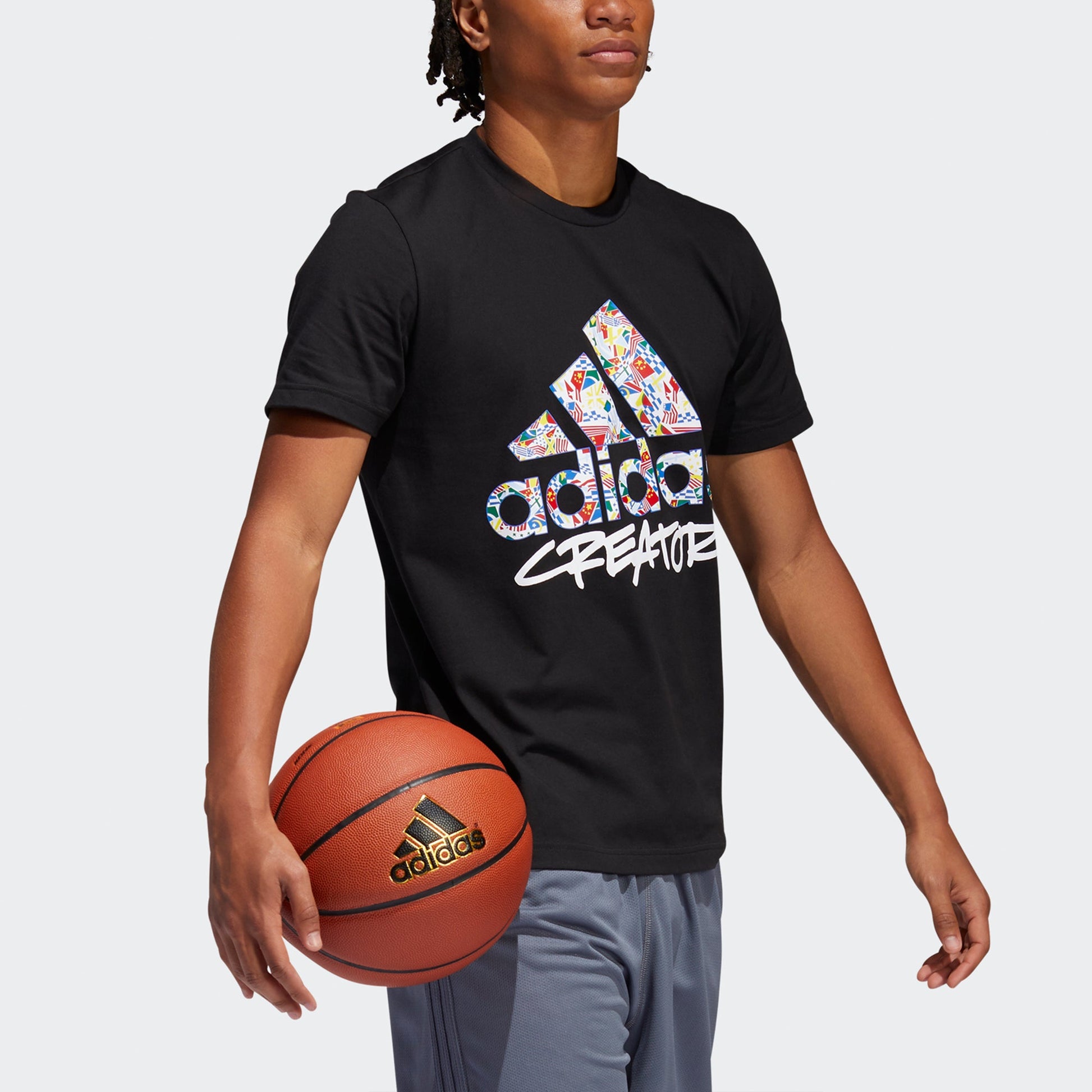 adidas Batw Bos Basketball Sports Logo Printing Short Sleeve Black DX6891