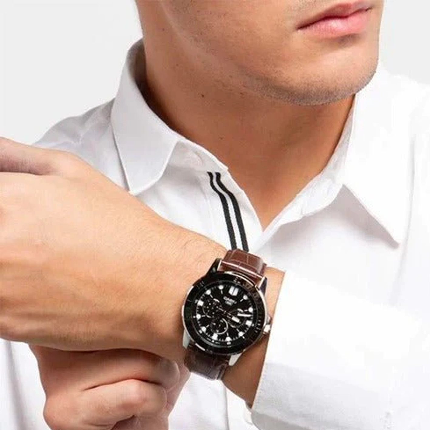 CASIO Male DRESS Japan / South Korea Fashion Mens Black Analog MTP-VD300L-1E
