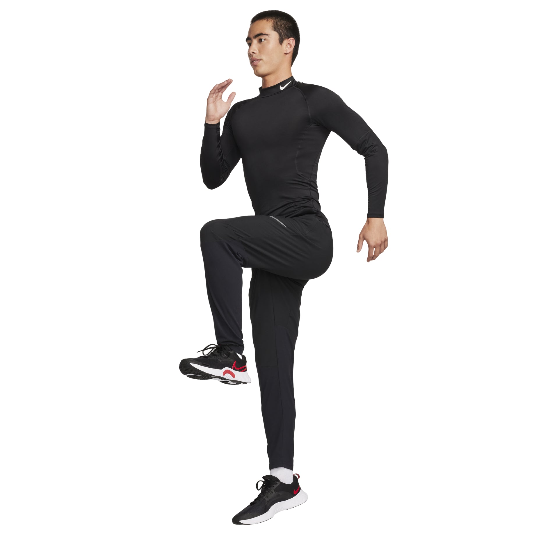 Nike Pro Dri-FIT Fitness Mock-Neck Long T-Shirt 'Black' FB7909-010