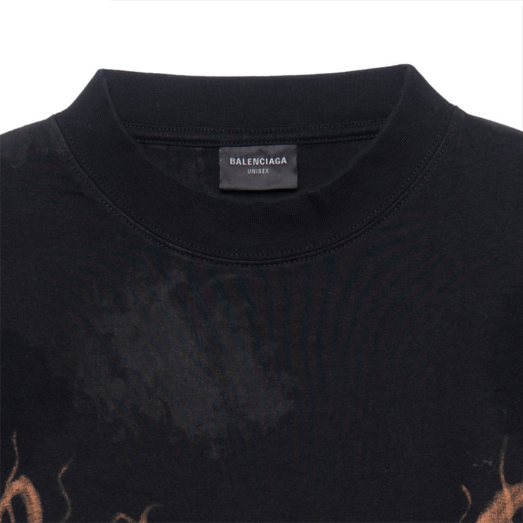 Balenciaga Heavy Metal Long Sleeve T-Shirt Oversized Fit 'Black Faded' 739783TOVE11055