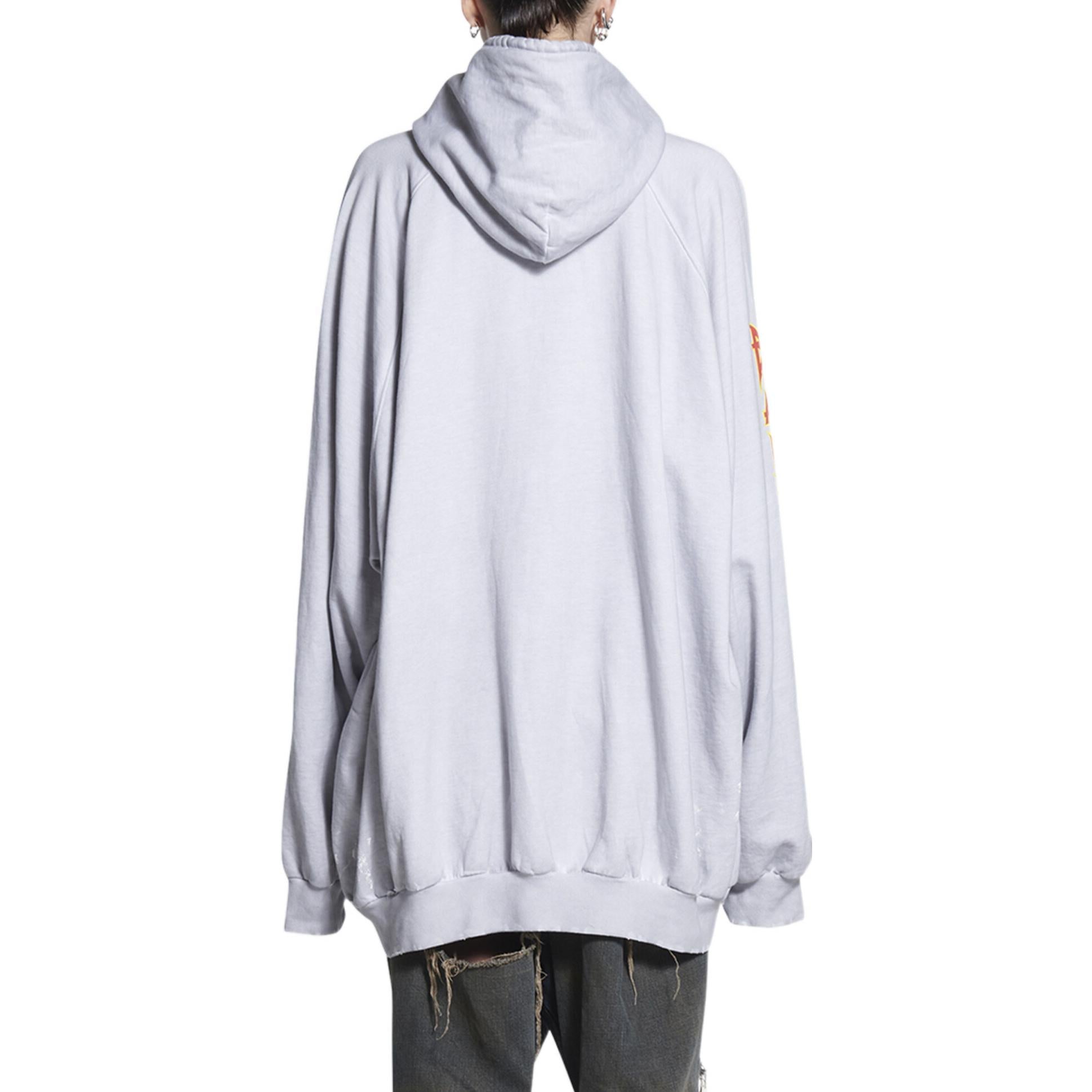 Balenciaga Metallica Hoodie Oversized Fit 'Dirty White Orange' 697879TMV890901