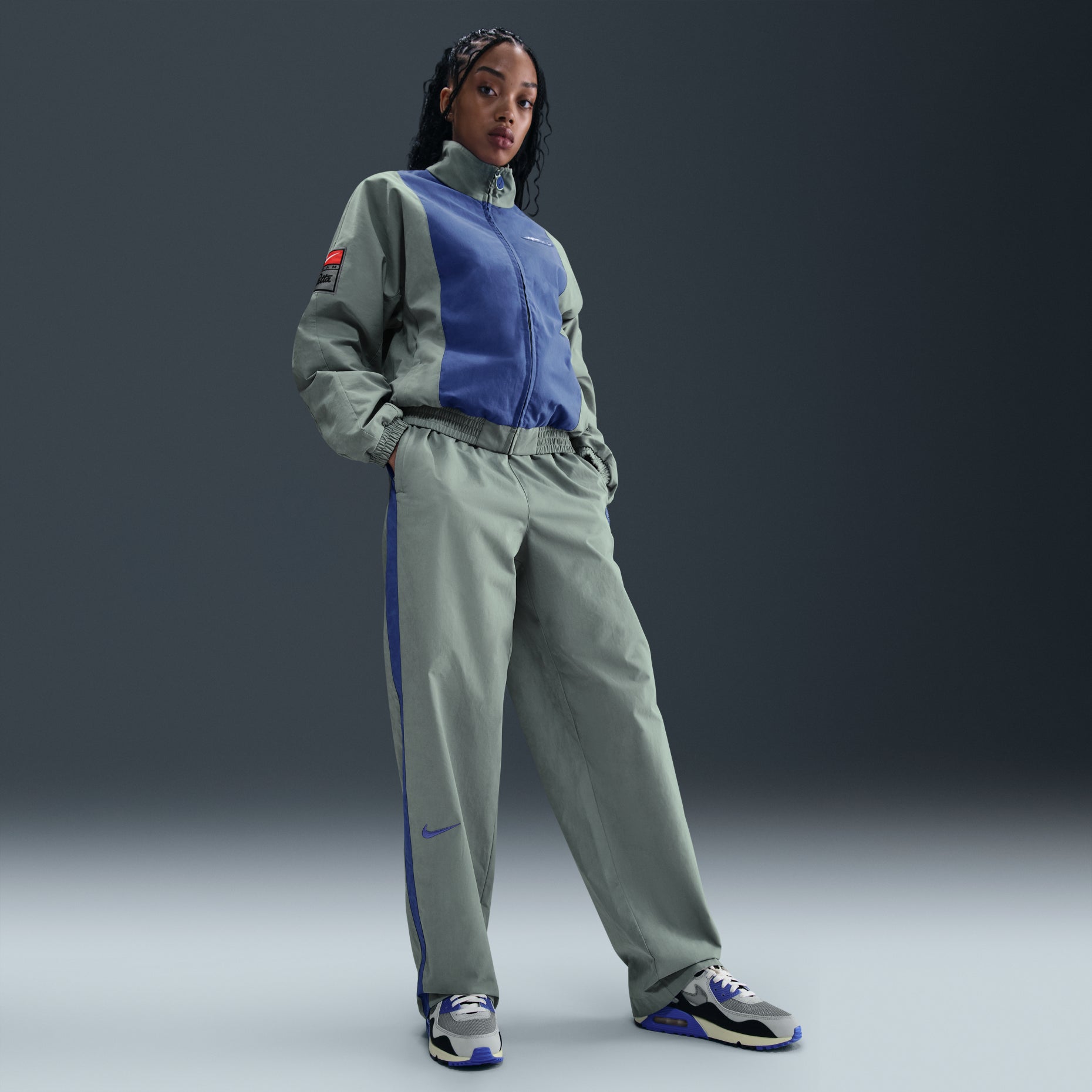 Nike x Patta Track Pants Asia Sizing 'Grey Blue' HJ0738-073