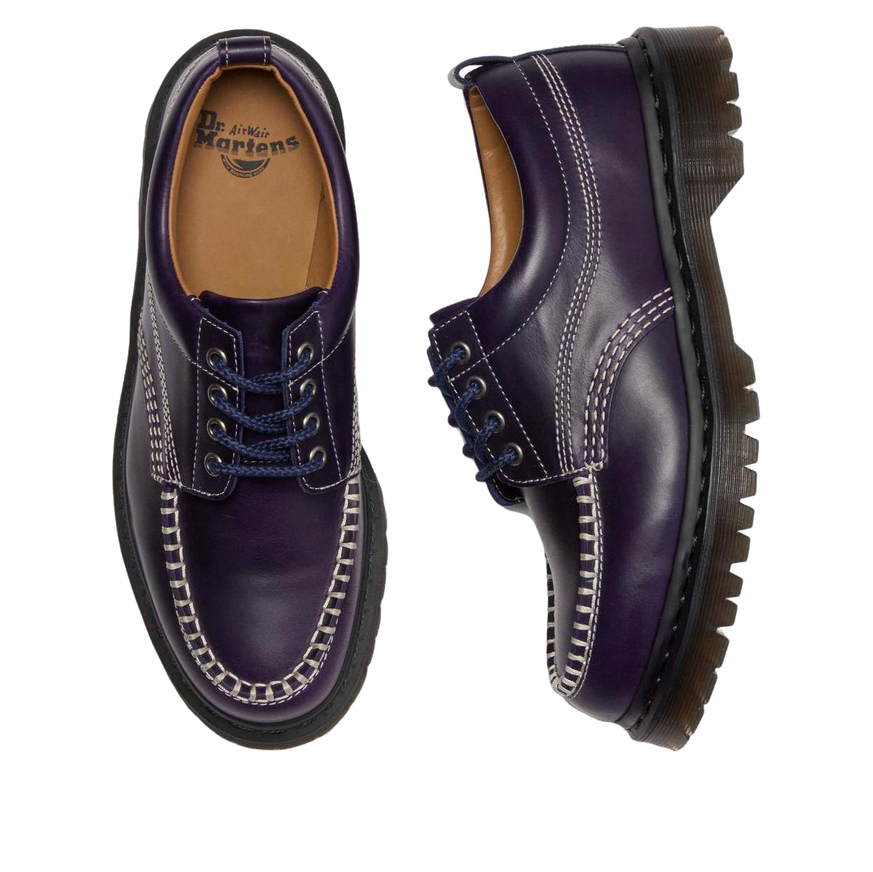 Dr. Martens Lowell Orleans Leather Moc Toe Shoe 'Midnight Blue' 41627400
