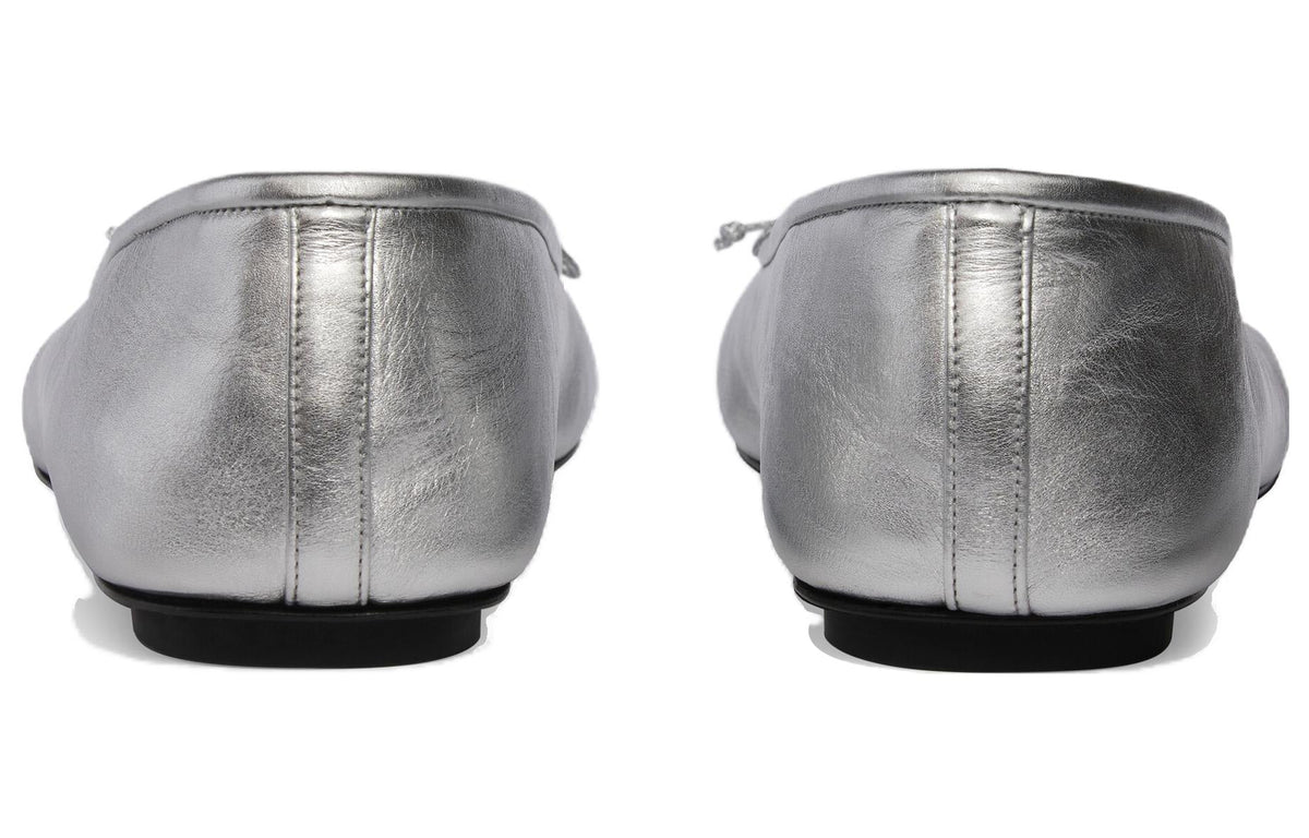 (WMNS) Balenciaga Anatomic Ballerina Shoes 'Silver Shiny Soft Sheepskin' 714260WBFA18001