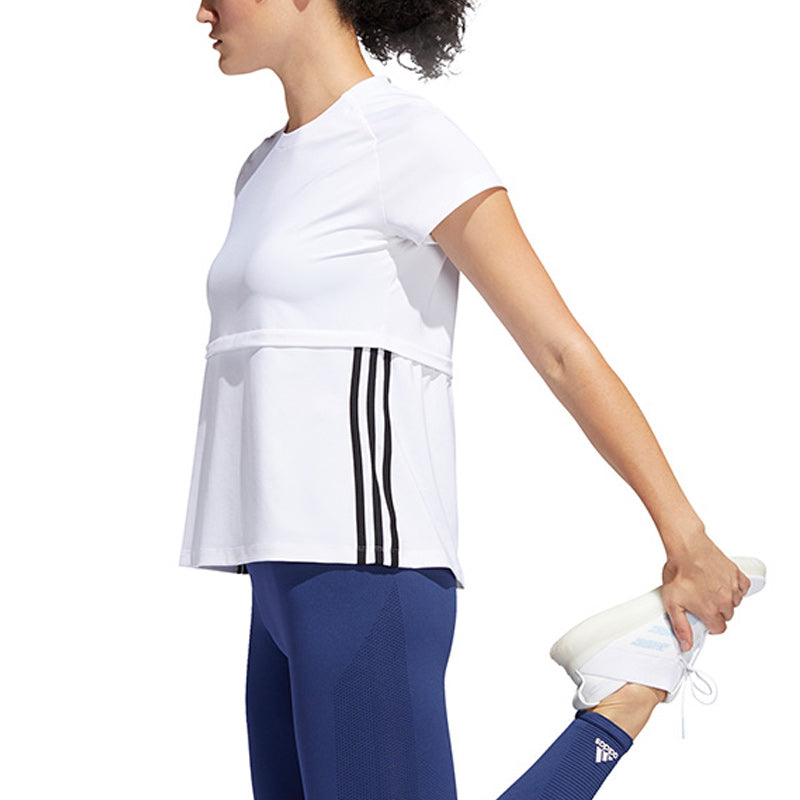 (WMNS) adidas 3-Stripes T-Shirt Asia Sizing 'White Black' FL2047