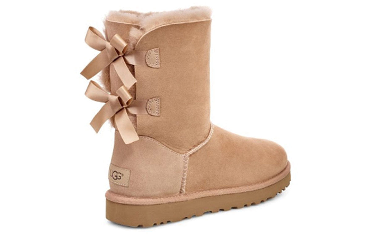 (WMNS) UGG Bailey Bow II 'Brown Yellow' 1016225-FAWN