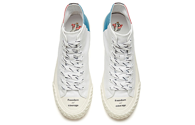ANTA High Top Canvas Shoes 'White Blue Red' 11948680-11