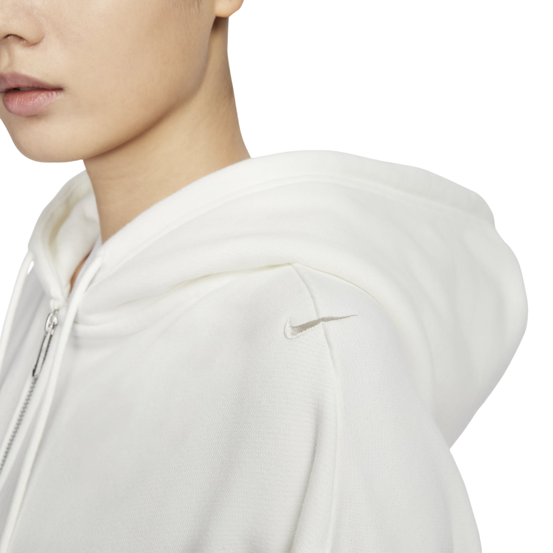 (WMNS) Nike Sportswear Oversized Full-Zip French Terry Hoodie Asia Sizing 'Sail Light Orewood Brown' FV7516-133