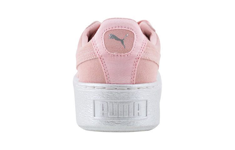 (WMNS) PUMA Suede Platform Satin Pink/White 366106-02