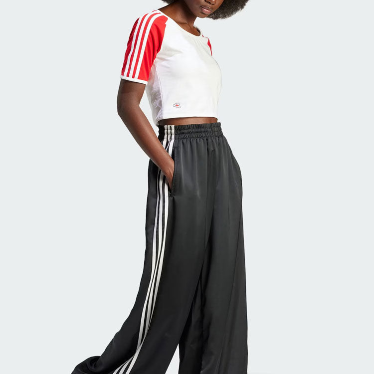 (WMNS) adidas Originals x Mickey Mouse 3-Stripes Icon For Her Baby T-Shirt Asia Sizing 'White Red' IY2268