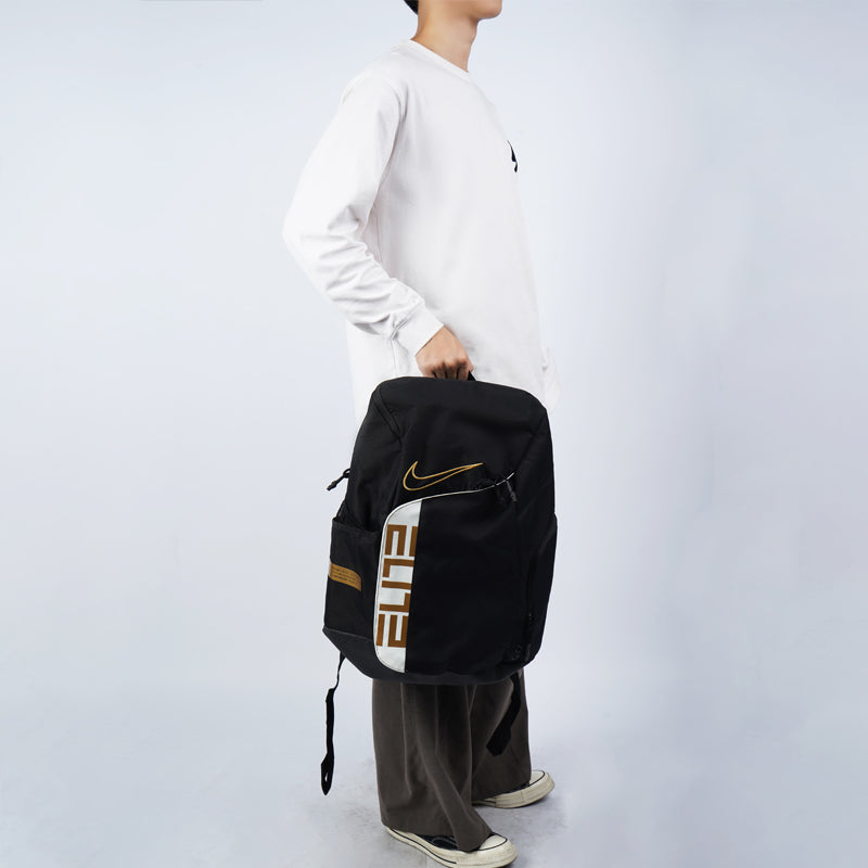 Nike Elite Pro Basketball Backpack 'Black White Metallic Gold' BA6164-013