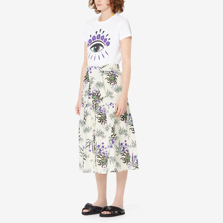 (WMNS) KENZO Eye Pattern Printing Casual Short Sleeve T-Shirt 'White' FA52TS7334YD-01