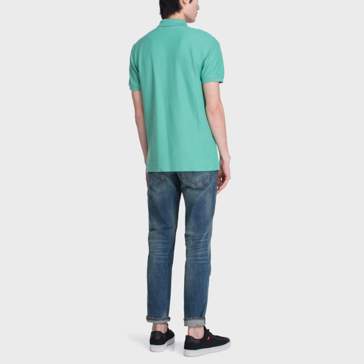 Men's Levis Lapel Embroidered Short Sleeve polo Light Green Polo Shirt 85896-0000