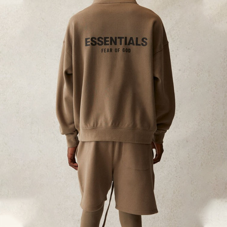 Fear of God Essentials SS21 Mockneck Half Zip 'Taupe' FOG-SS21-592