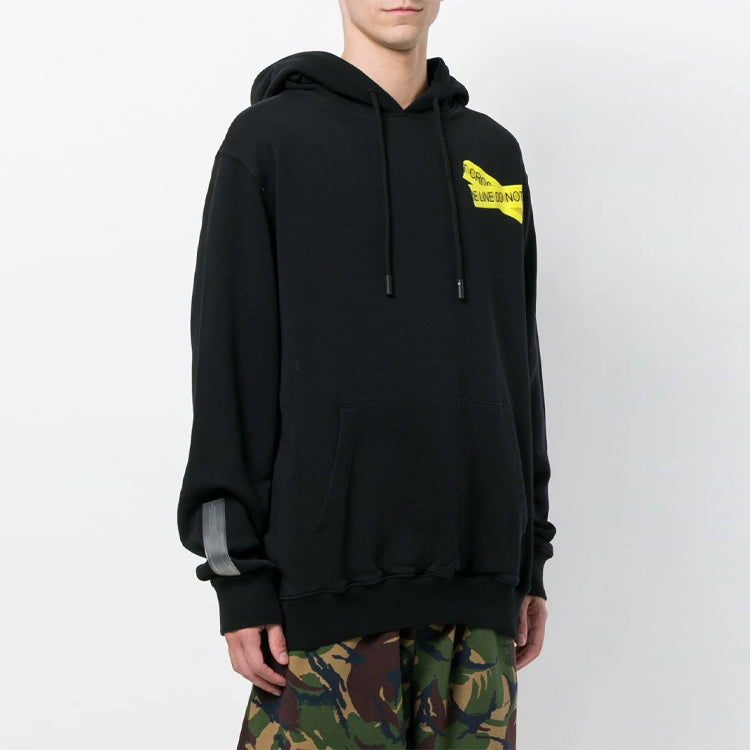 Off-White Fire Tape Sweatshirt 'Black' OMBB029S180030241060