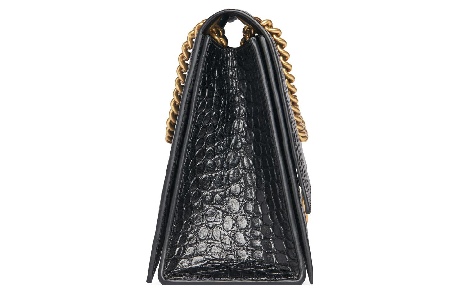 (WMNS) Balenciaga Crush Crocodile Medium Chain Bag 'Black' 716393210IX1000