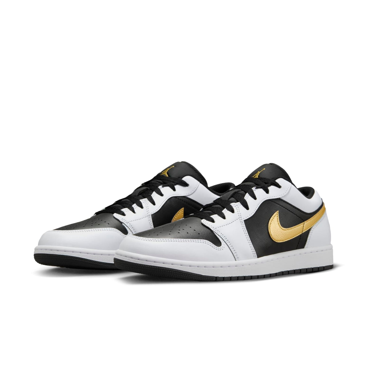 Air Jordan 1 Low 'White Black Metallic Gold Swoosh' 553558-172