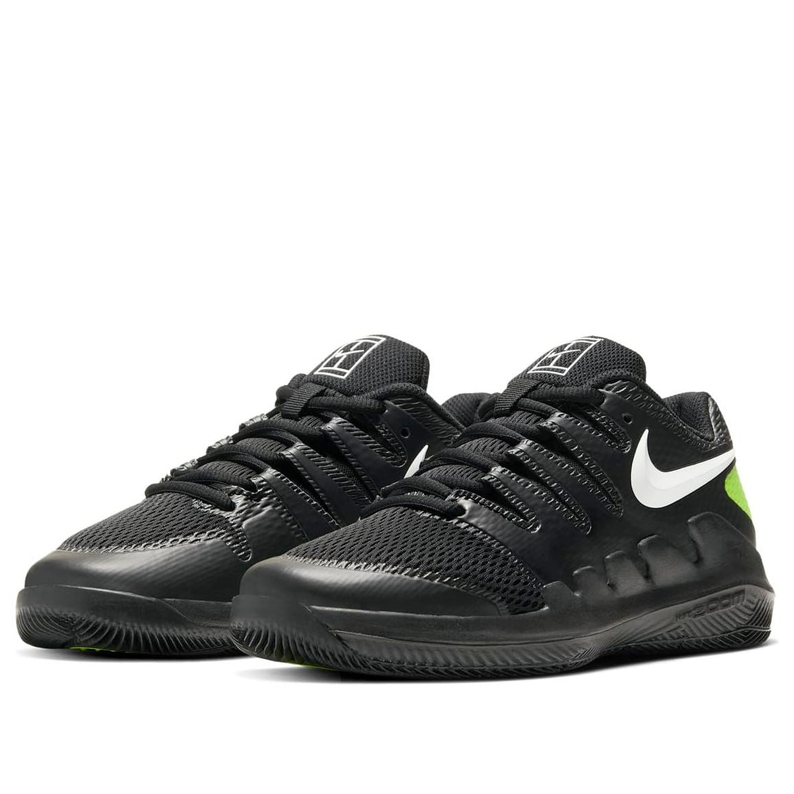 (GS) Nike Court Jr Vapor X 'Black White Green' AR8851-009