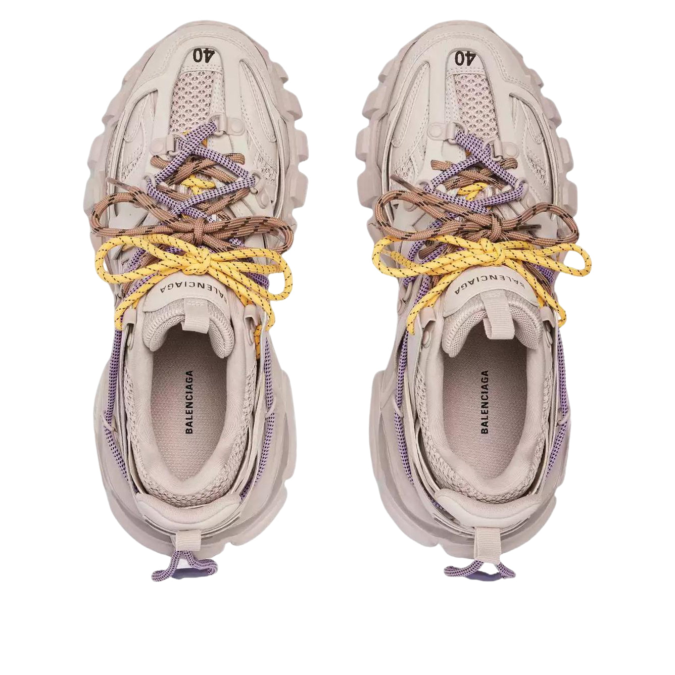 (WMNS) Balenciaga Track Trail Laces Sneaker 'Taupe Yellow Purple Brown Black' 800590WTRHK9751