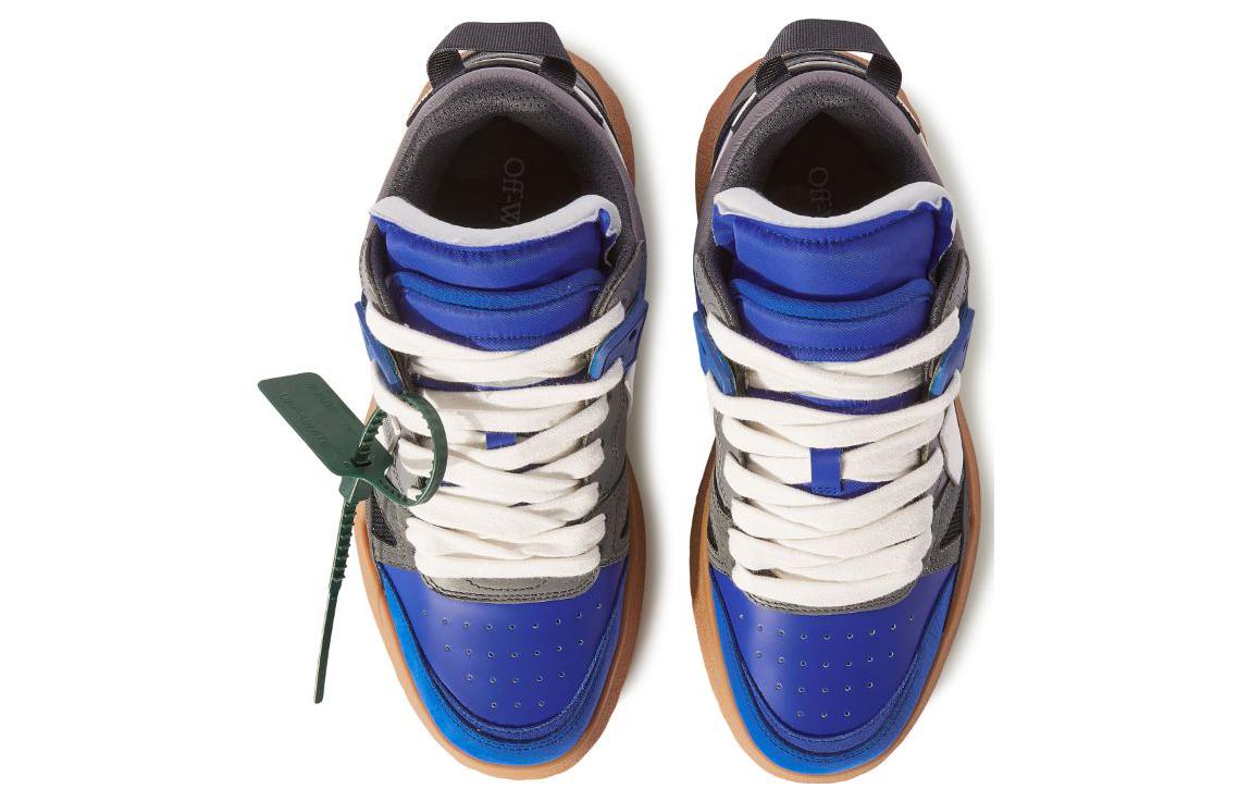 Off-White Sponge Mid-Top Sneakers 'Blue White Grey Tan' OMIA234F23LEA0026901