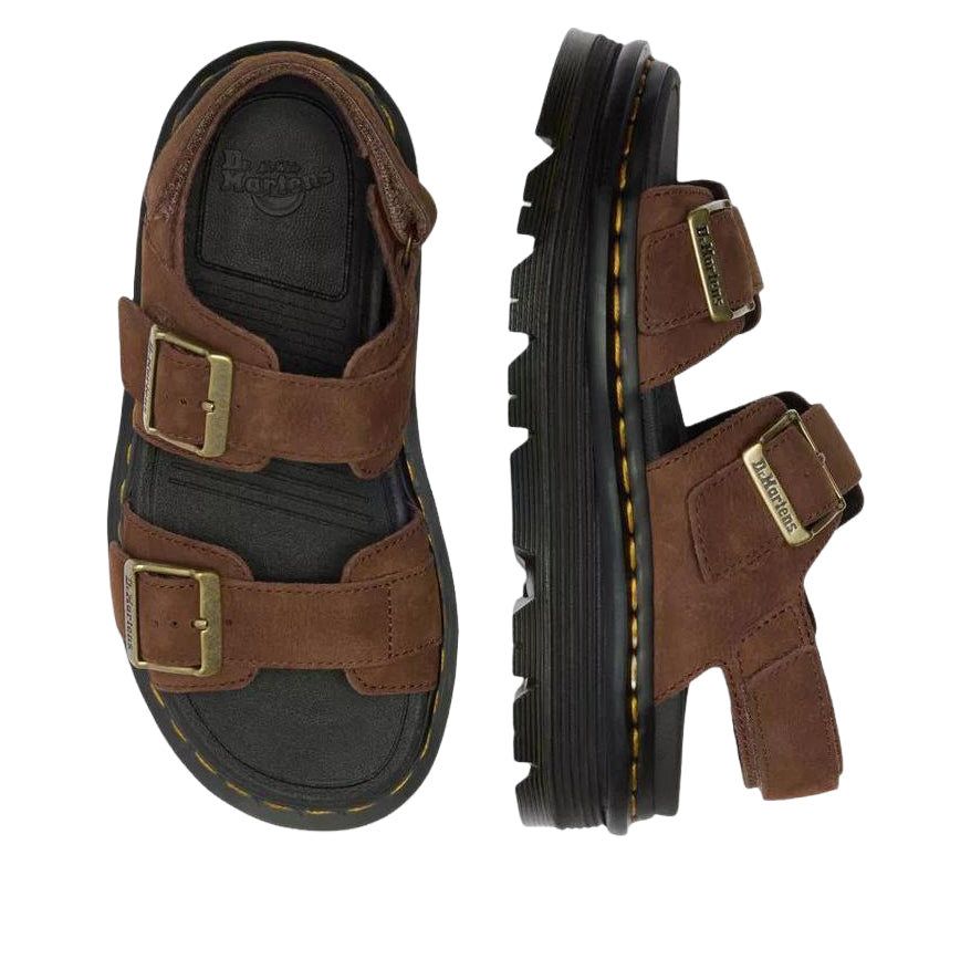 (WMNS) Dr. Martens Zebzag Nubuck Platform Sandals 'Sepia Brown' 42853200