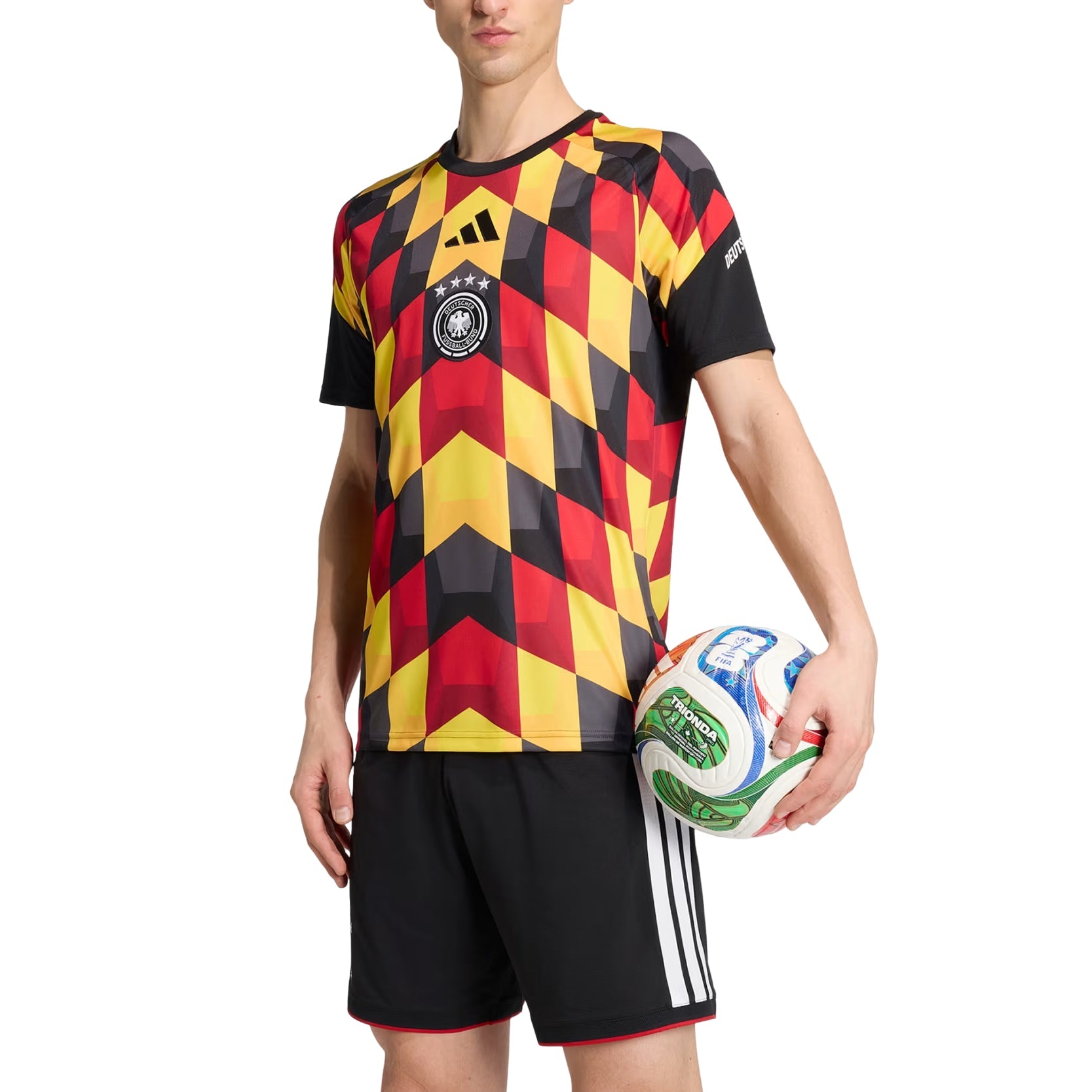 adidas Germany 26 Home Pre Match Jersey Asia Sizing 'Black Team Yellow' JZ4577