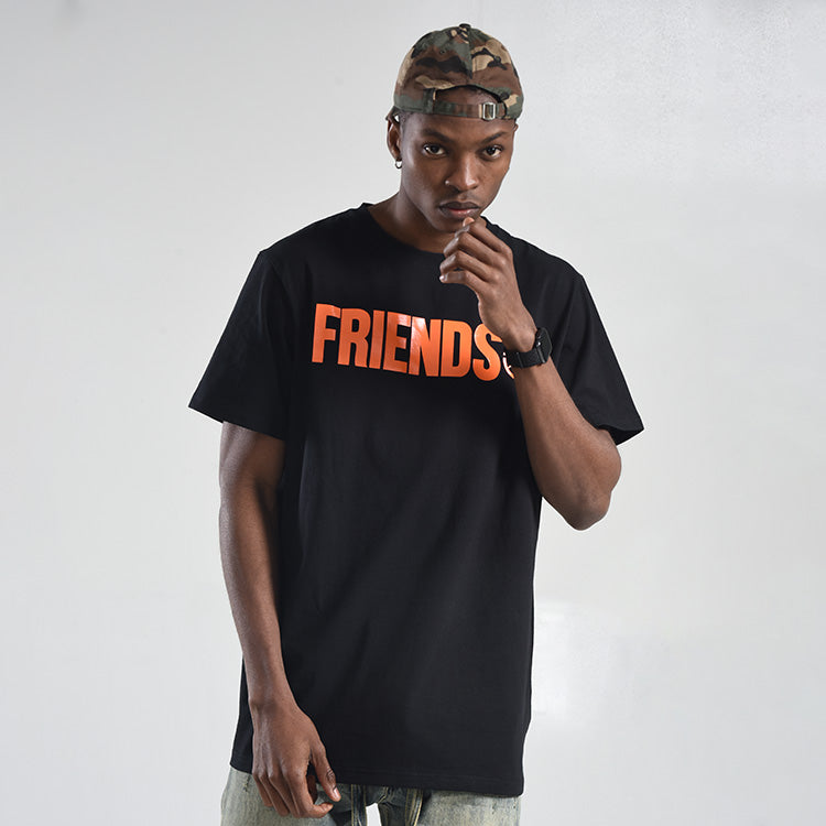 VLONE x Fragment Design Crossover Flash Large Logo Short Sleeve Couple Style Black VLTE17FW005