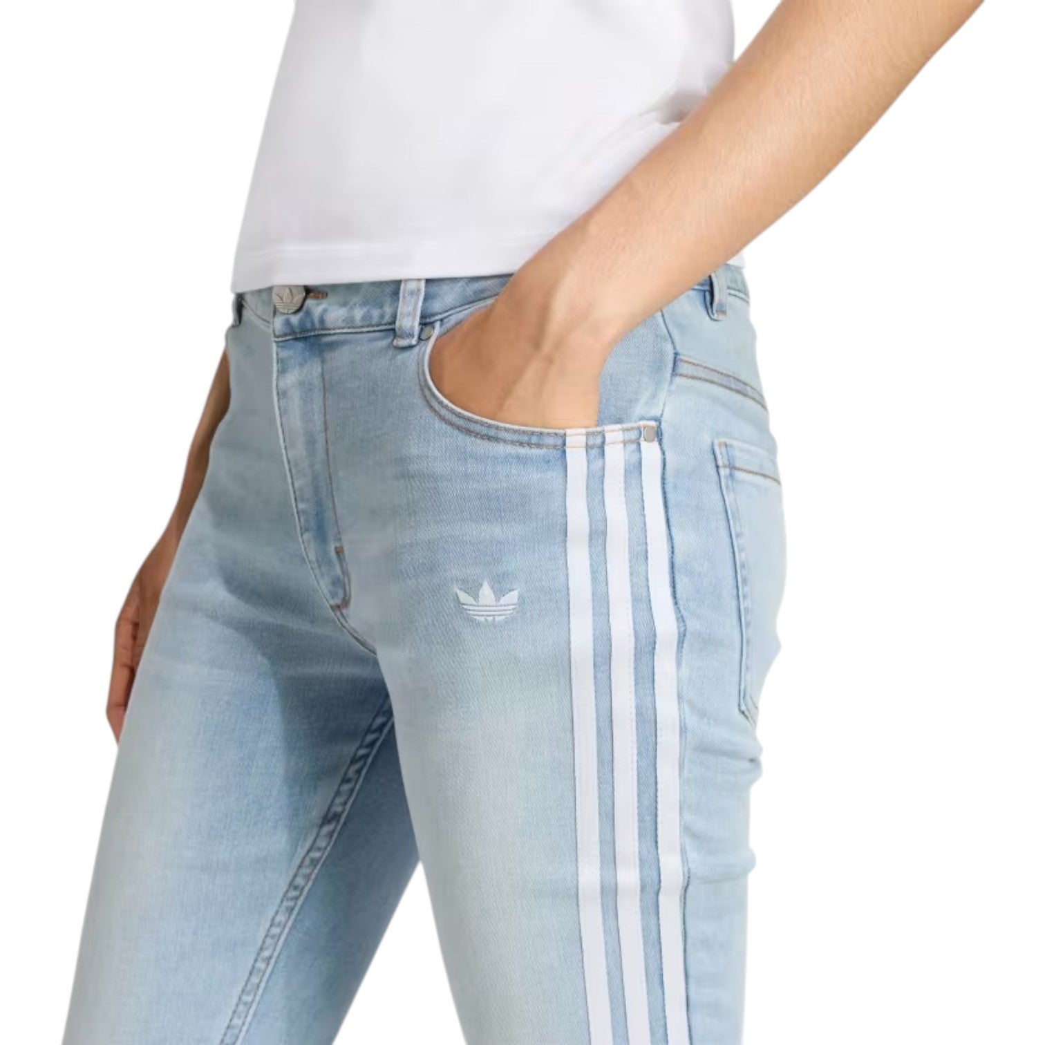 (WMNS) adidas Adirenium Season 4 Team Geist Slim LR Denim Pants 'Light Blue' KE9801