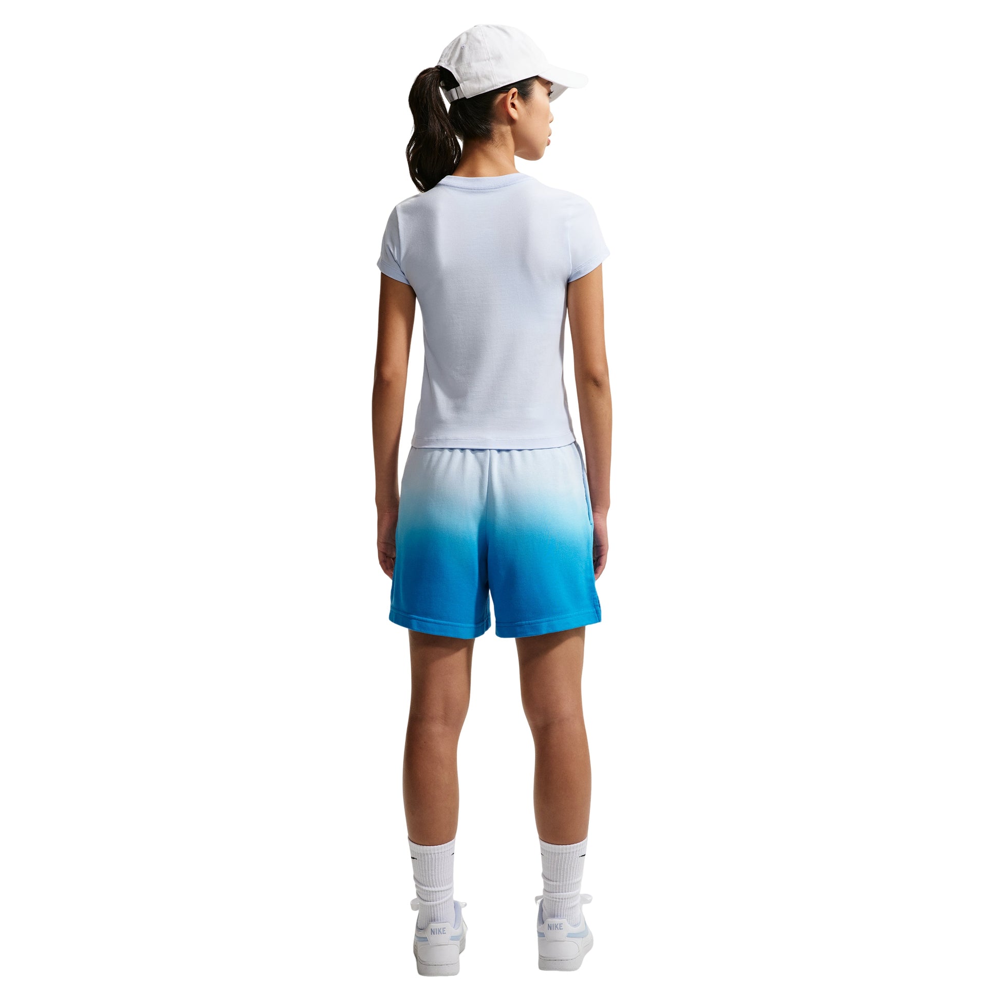 (WMNS) Nike Sportswear Phoenix Fleece Mid-Waist Shorts 'Hydrogen Blue Light Photo Blue' IF7371-407