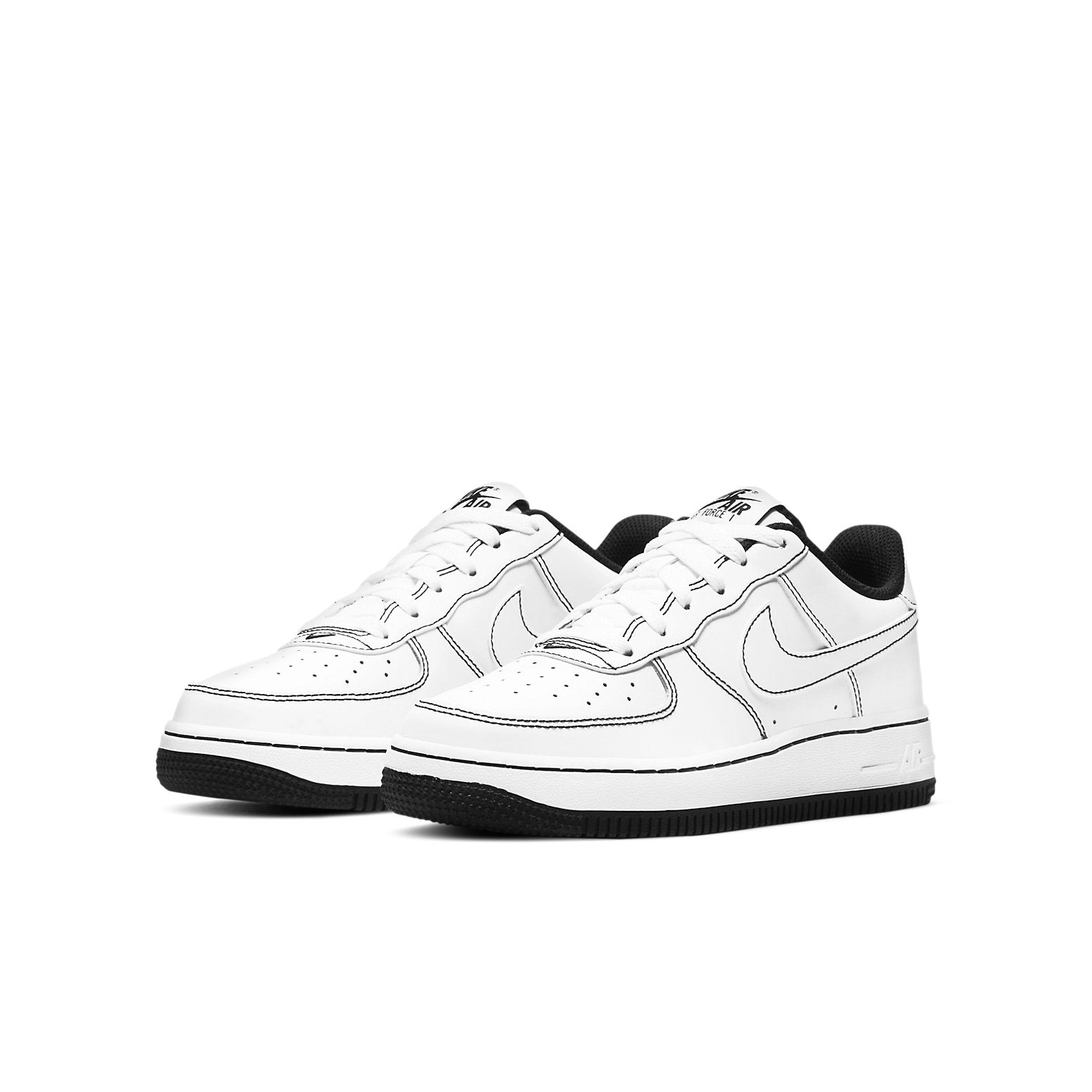 (GS) Nike Air Force 1 '07 Low 'Contrast Stitch - White Black' CW1575-104