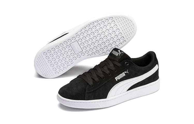 (GS) PUMA Vikky V2 Suede Casual Board Shoes Black/White 370510-01